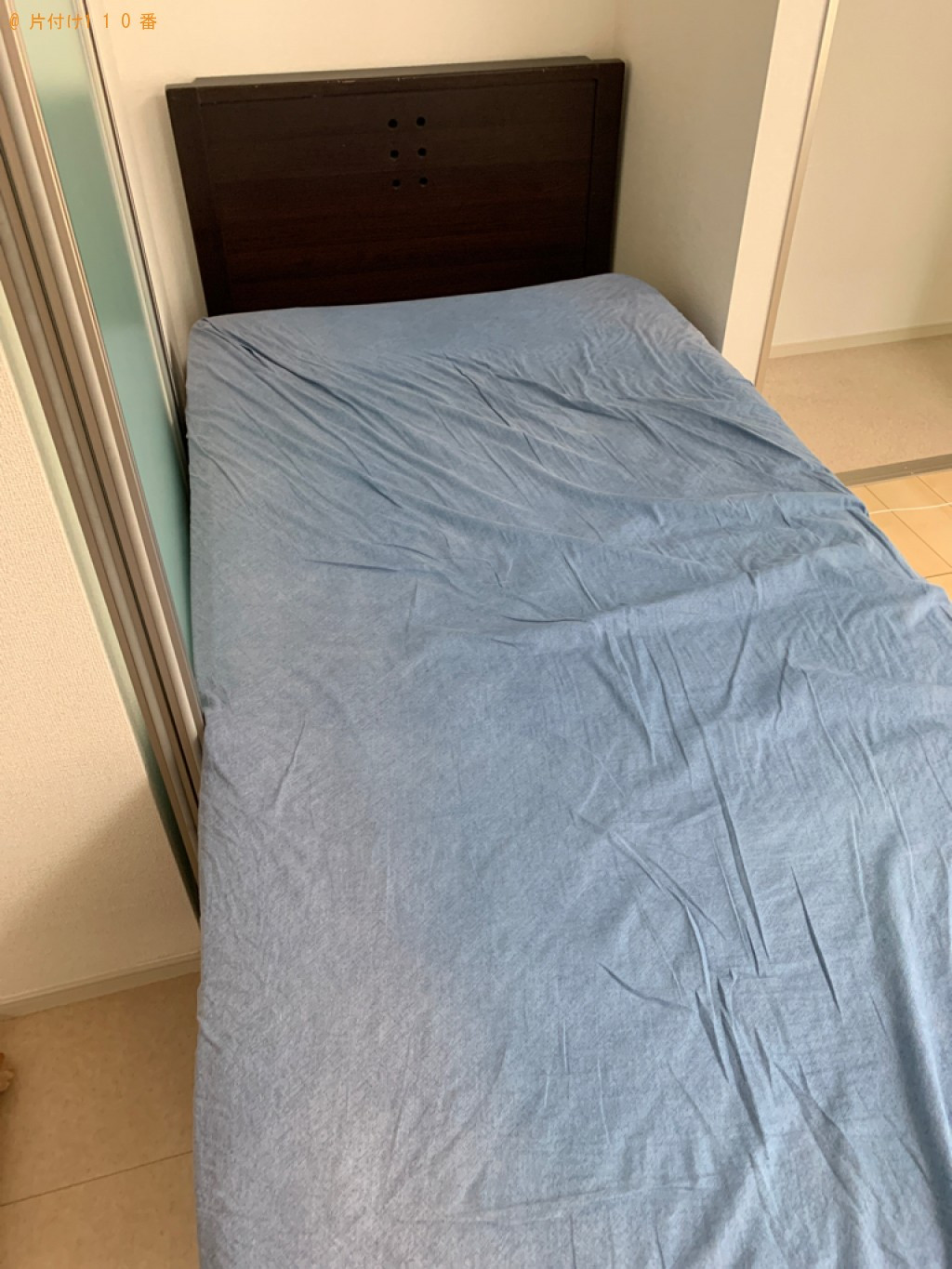 【高崎市】マットレス付きシングルベッド、ベッドマットレスの回収